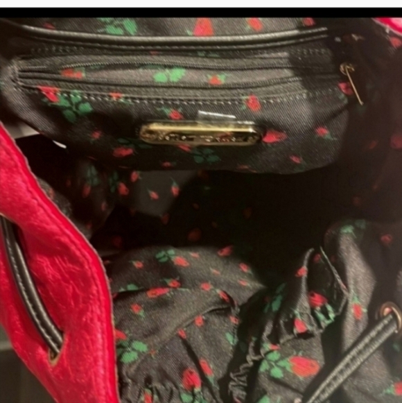 🍂🍁Nwot Vintage rare betsey johnson velour backpack - Picture 3 of 6
